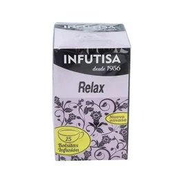 INFUTISA Relax Infusion 25 Bolsitas, Infusión Relajante para Conciliar el Sueño con Azahar, Espino Blanco, Tila y Melisa