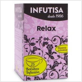 INFUTISA Relax Infusion 25 Bolsitas, Infusión Relajante para Conciliar el Sueño con Azahar, Espino Blanco, Tila y Melisa