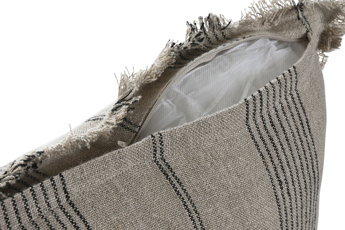 DKD Home Decor Cojin Tradicional India Lino 1c25 Beige Gris 8 x 40 x 60 cm (2 Unidades)