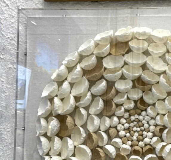DKD Home Decor Cuadro Acrílico y Papel Maché Circular Blanco 60x60 cm