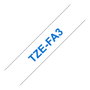 Brother TZe-FA3 Cinta Textil 12mm Azul sobre Blanco