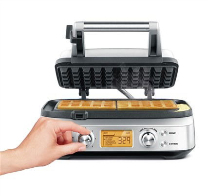 Sage SWM620BSS4EEU1 Gofrera Doble Rectangular, Acero Inoxidable Cepillado con Pantalla LCD