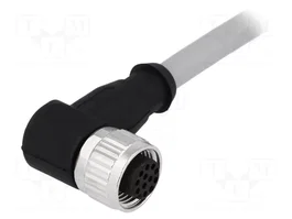 HARTING Conector M12 hembra 12 pines con cable de 5m angular 90°