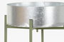 DKD Home Decor Macetero para Terraza y Jardín Plateado Verde Metal 27.5 x 63 x 27.5 cm (4 Unidades)