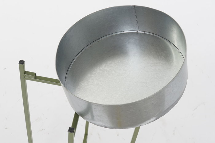 DKD Home Decor Macetero para Terraza y Jardín Plateado Verde Metal 27.5 x 63 x 27.5 cm (4 Unidades)