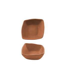 SUMMA IO Bol Cuadrado Terracota 13.5x13.5x4 cm - Gres - Capacidad 26 cl (Set de 6)