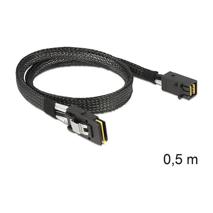 DeLOCK Cable SAS SFF-8643 a SFF-8087, 0.5 m, Negro, 36 Pin, Conector Macho/Macho - 83388