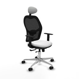 PIQUERAS Y CRESPO Silla de oficina Jorquera con mecanismo Sincro/Traslack Blanca y Negra