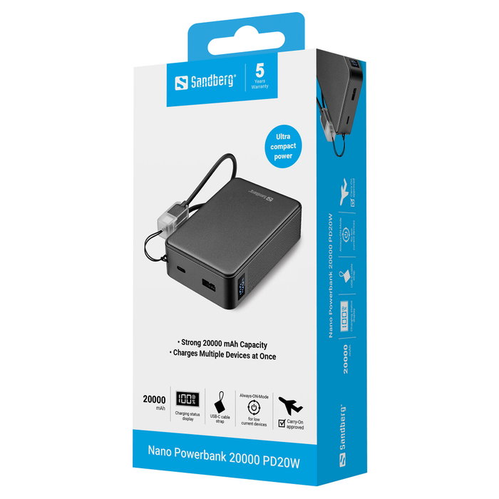 SANDBERG Nano Powerbank 20000 PD20W
