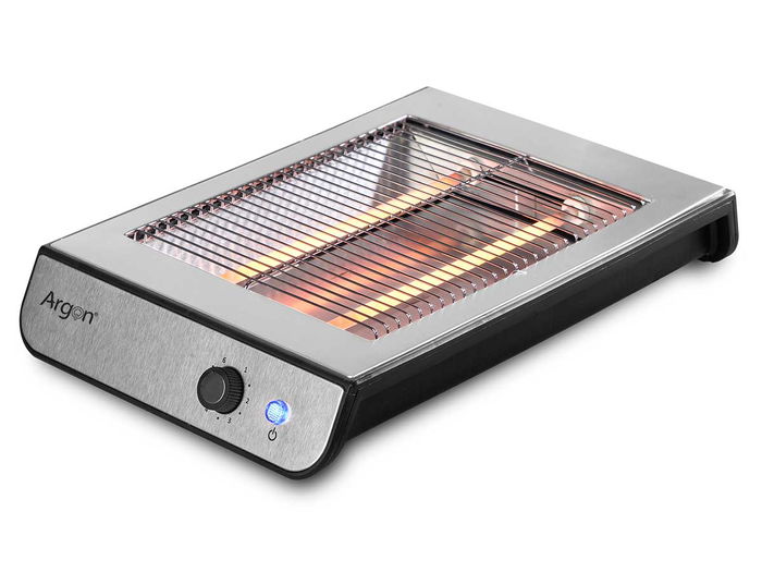 ARGON Tostador Plano Acero 600W Color Acero Dimensiones 38 x 25 x 6.5 cm (Set de 6)