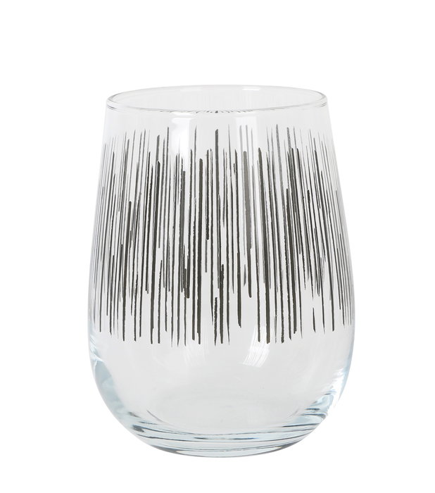 LAV Set 4 Vasos Gaia 475 cc con Diseño Bl.Lines Medidas ø7x9x11 cm (6 Cajas)