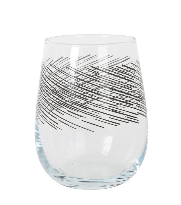 LAV Set 4 Vasos Gaia 475 cc con Diseño Bl.Lines Medidas ø7x9x11 cm (6 Cajas)