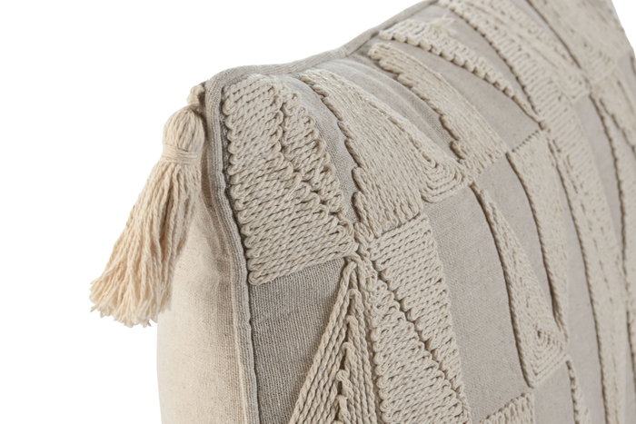 DKD Home Decor Cojín de Poliéster y Lino Natural 45x8x45 cm