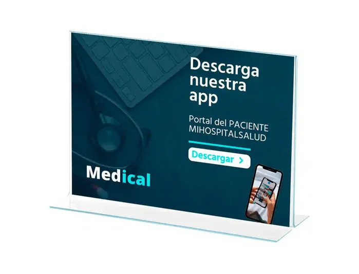 Archivo 2000 Expositor Sobremesa en Forma de T A4 Horizontal Cristal Transparente