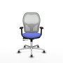 PIQUERAS Y CRESPO Silla de oficina Jorquera con mecanismo Sincro/Traslack, Tela Azul claro y Malla Blanco