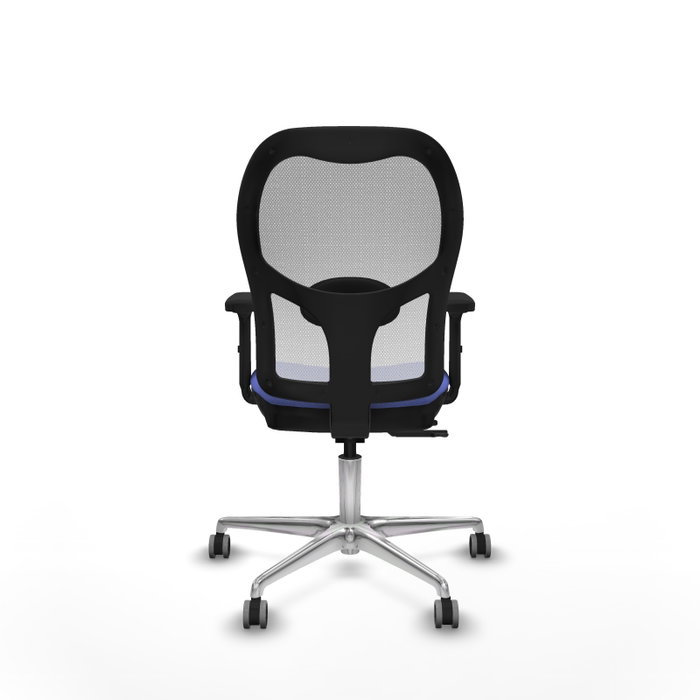 PIQUERAS Y CRESPO Silla de oficina Jorquera con mecanismo Sincro/Traslack, Tela Azul claro y Malla Blanco
