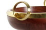 DKD Home Decor Ensaladera de Acacia y Aluminio Marrón y Dorado 28x26x12 cm