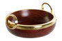 DKD Home Decor Ensaladera de Acacia y Aluminio Marrón y Dorado 28x26x12 cm