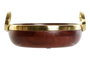 DKD Home Decor Ensaladera de Acacia y Aluminio Marrón y Dorado 28x26x12 cm