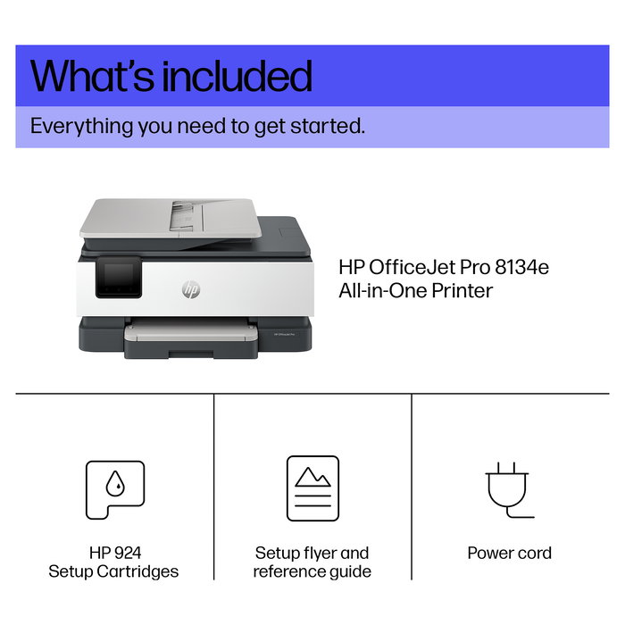 HP OfficeJet Pro 8134e Impresora Multifunción Color Inalámbrica All-in-One con Doble Cara y Servicio Instant Ink - Gris