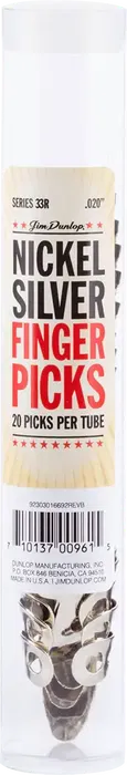 Dunlop Pack 20 Púas Dedo Nickel Silver Mini .020" (0.51 Mm)