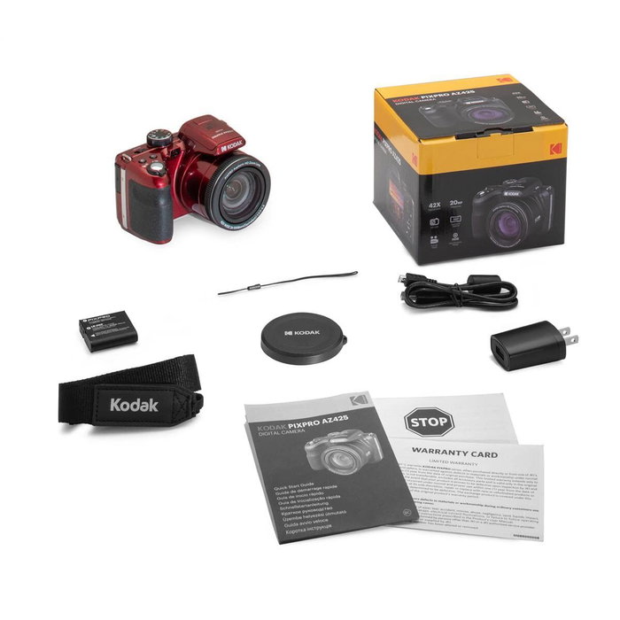 Kodak Pixpro AZ425 Roja con 20MP y Zoom Óptico 42x Kodak Pixpro AZ425 Roja con 20MP y Zoom Óptico 42x