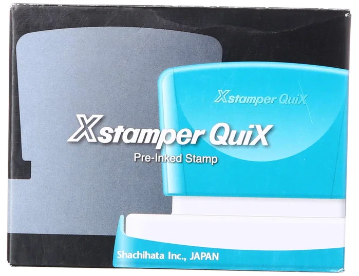 X'stamper Sello Quix Personalizable Azul 28x78 mm