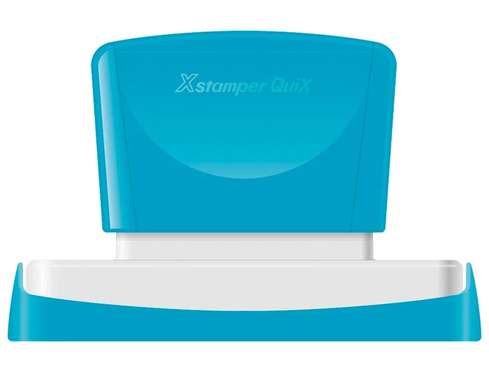 X'stamper Sello Quix Personalizable, Azul, Medidas 28x78 mm, Referencia q-24