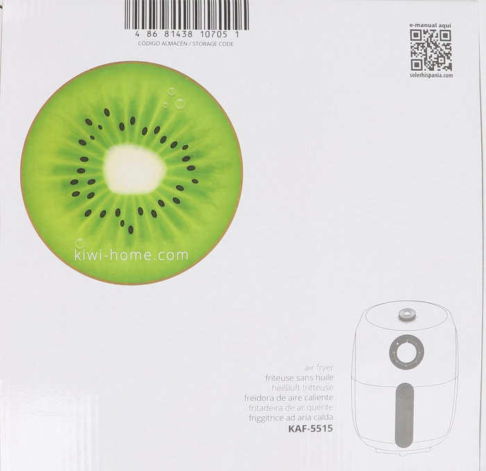 Kiwi Freidora De Aire 2 Litros 1000W, Dimensiones: 20 cm de Ancho x 29 cm de Alto x 20 cm de Largo, Peso 5.80 kg (2 Unidades)