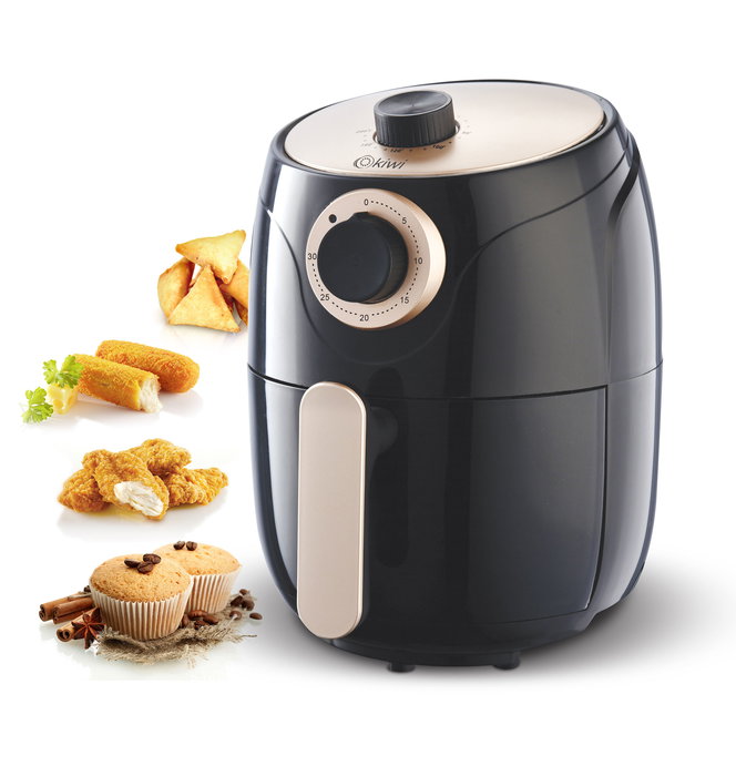 Kiwi Freidora De Aire 2 Litros 1000W, Dimensiones: 20 cm de Ancho x 29 cm de Alto x 20 cm de Largo, Peso 5.80 kg (2 Unidades)