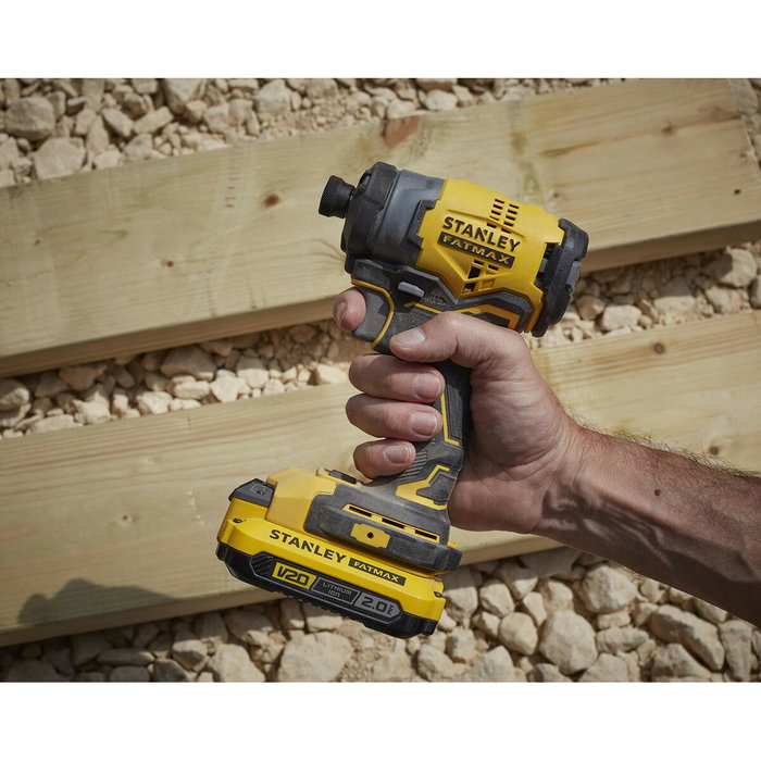 Stanley Fatmax Atornillador de Impacto Brushless V20 SFMCF810D2K-QW 18V con 2 Baterías de 2Ah