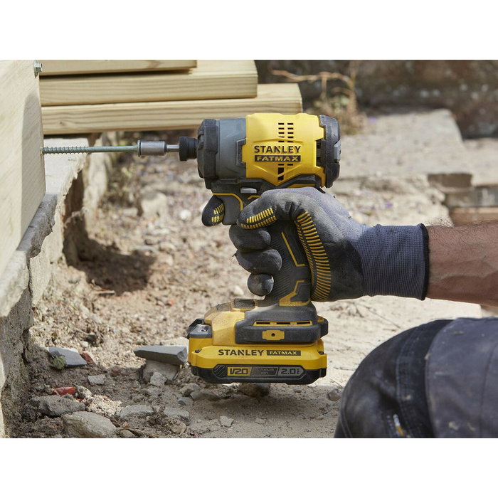 Stanley Fatmax Atornillador de Impacto Brushless V20 SFMCF810D2K-QW 18V con 2 Baterías de 2Ah