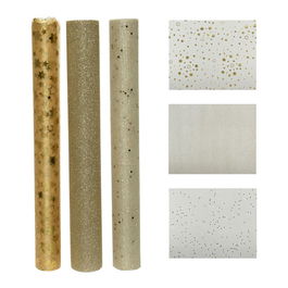 Decoris Camino de Mesa de Organza Champagne 3 Modelos Surtidos 35 x 200 cm