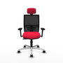 PIQUERAS Y CRESPO Silla de oficina Yunquera con mecanismo Sincro, asiento Rojo y respaldo Negro