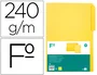 Liderpapel Subcarpeta de cartulina con pestaña izquierda, amarillo, formato Folio