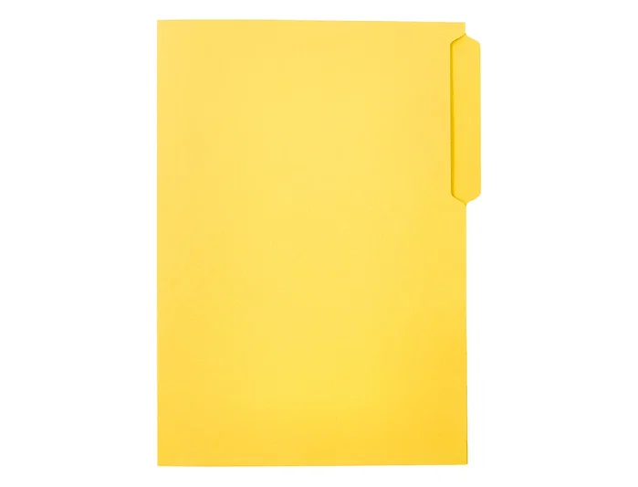 Liderpapel Subcarpeta de cartulina con pestaña izquierda, amarillo, formato Folio