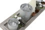 DKD Home Decor Set de 5 Portavelas con Velas LED Blanco y Plateado