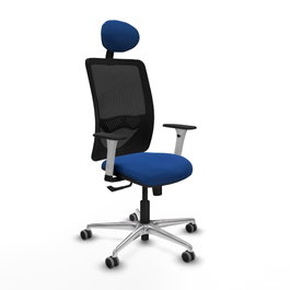 PIQUERAS Y CRESPO Silla de oficina Zulema con mecanismo Sincro Azul y Negro