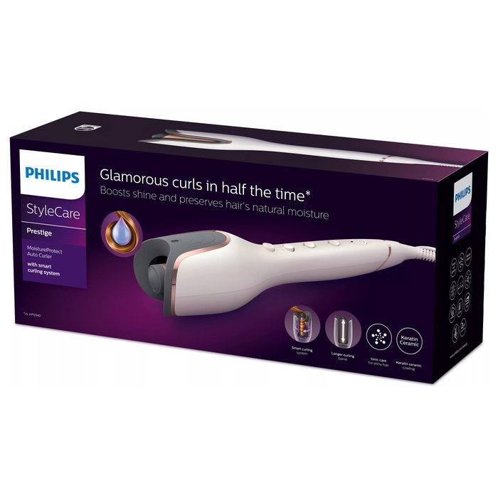 Philips StyleCare Prestige BHB878/00 Rizador Automático MoistureProtect Blanco