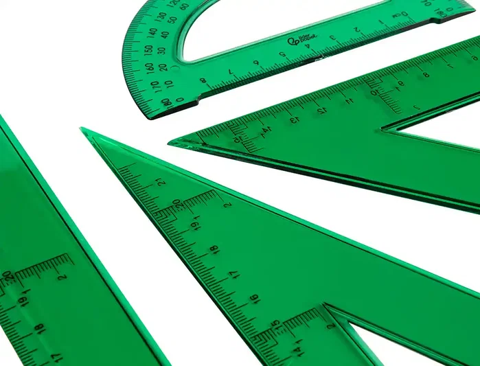 Liderpapel Juego de reglas con escuadra, cartabón, semicírculo y regla de 30 cm Liderpapel Juego de reglas con escuadra, cartabón, semicírculo y regla de 30 cm