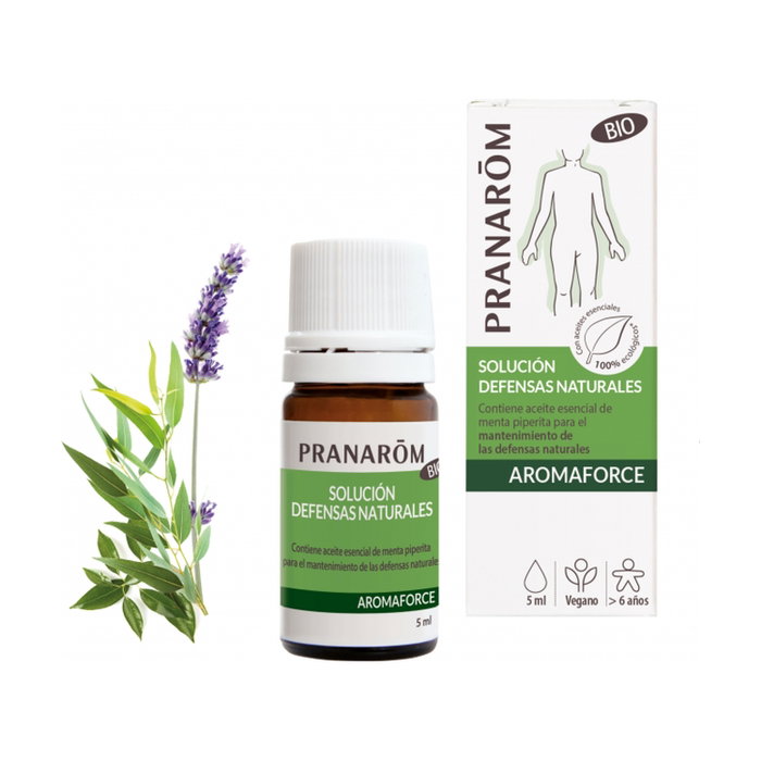 Pranarom Solución Defensas Naturales 5 ml con Aceites Esenciales de Eucalipto, Romero, Cineol y Menta Piperita Pranarom Solución Defensas Naturales 5 ml con Aceites Esenciales de Eucalipto, Romero, Cineol y Menta Piperita