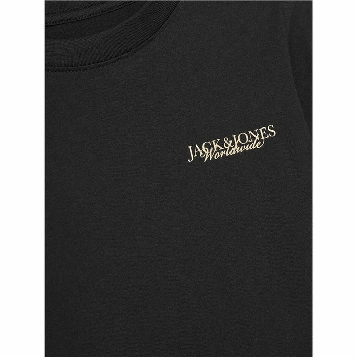 Camiseta de Manga Corta Infantil Jack & Jones Jorboston Photo w Neck Negro