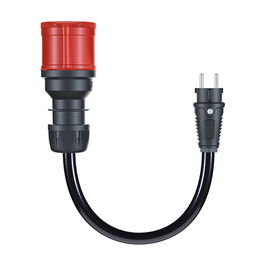 go-e CH-04-02 Gemini flex Cargador EV 22 kW, Adaptador CEE 32A a Schuko, Cable 30cm, Negro/Rojo, IP55