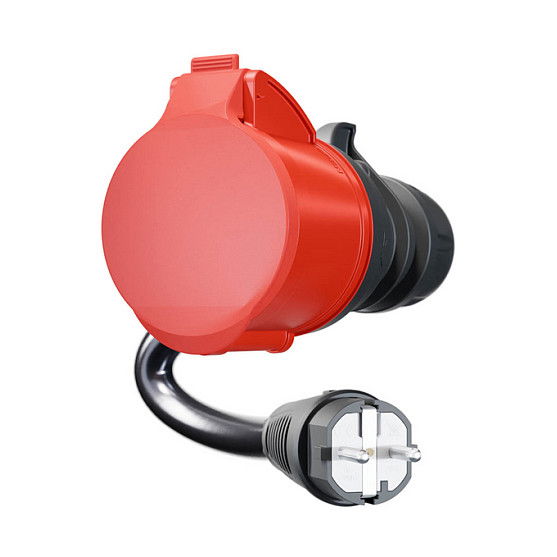 go-e CH-04-02 Gemini flex Cargador EV 22 kW, Adaptador CEE 32A a Schuko, Cable 30cm, Negro/Rojo, IP55 go-e CH-04-02 Gemini flex Cargador EV 22 kW, Adaptador CEE 32A a Schuko, Cable 30cm, Negro/Rojo, IP55