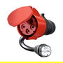 go-e CH-04-02 Gemini flex Cargador EV 22 kW, Adaptador CEE 32A a Schuko, Cable 30cm, Negro/Rojo, IP55