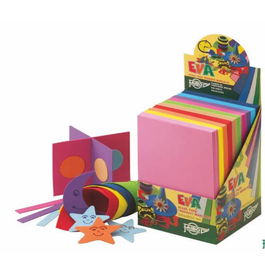 Faibo Expositor 653EXP 100 Láminas Goma Eva 20x30 cm, 10 Colores Surtidos