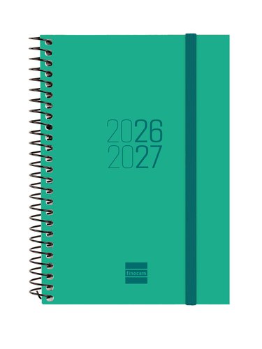 FINOCAM Agenda Escolar 2026-27 Espiral Tapa PP Apais con Goma Verde FINOCAM Agenda Escolar 2026-27 Espiral Tapa PP Apais con Goma Verde