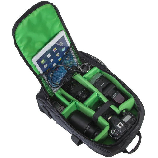 RIVACASE 7490 Kamerarucksack Green Mantis 8Fächer Grün-Schwarz