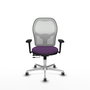 PIQUERAS Y CRESPO Silla de oficina Jorquera Morado/Blanco con mecanismo Sincro/Traslack