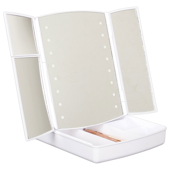 Cosmetic Club Espejo Led con Almacenamiento para Cosméticos, 24x19x6 cm Cosmetic Club Espejo Led con Almacenamiento para Cosméticos, 24x19x6 cm